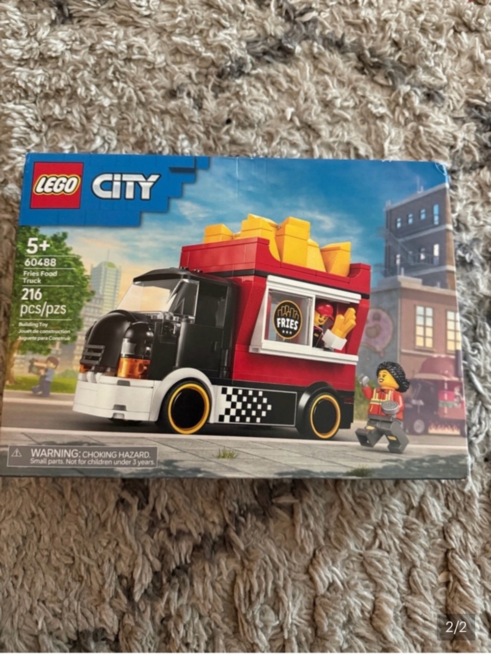 Lego City Red & Black Fries Food Truck with Yellow Fries Accents